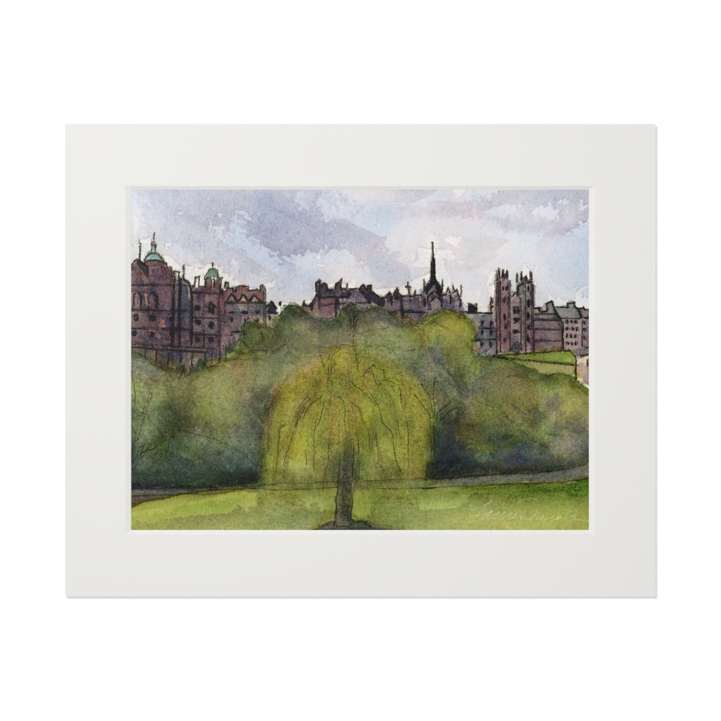 Old Town in Violet Fine Art Print - Landscape Wall Art