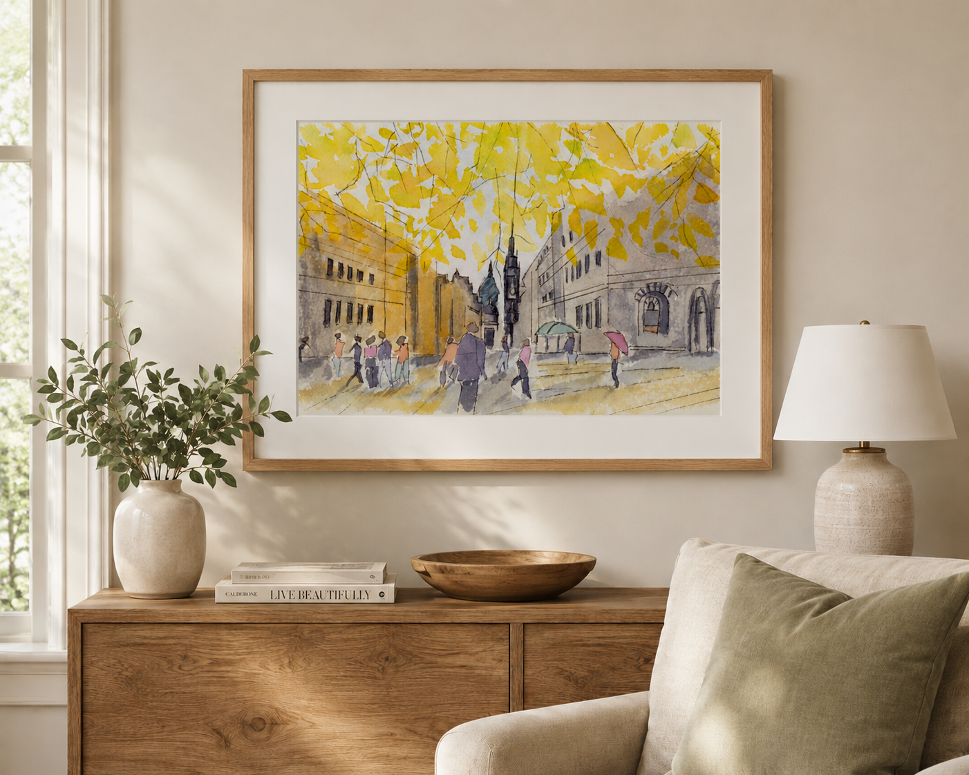 Edinburgh in Gold Fine Art Print - Cityscape Wall Art