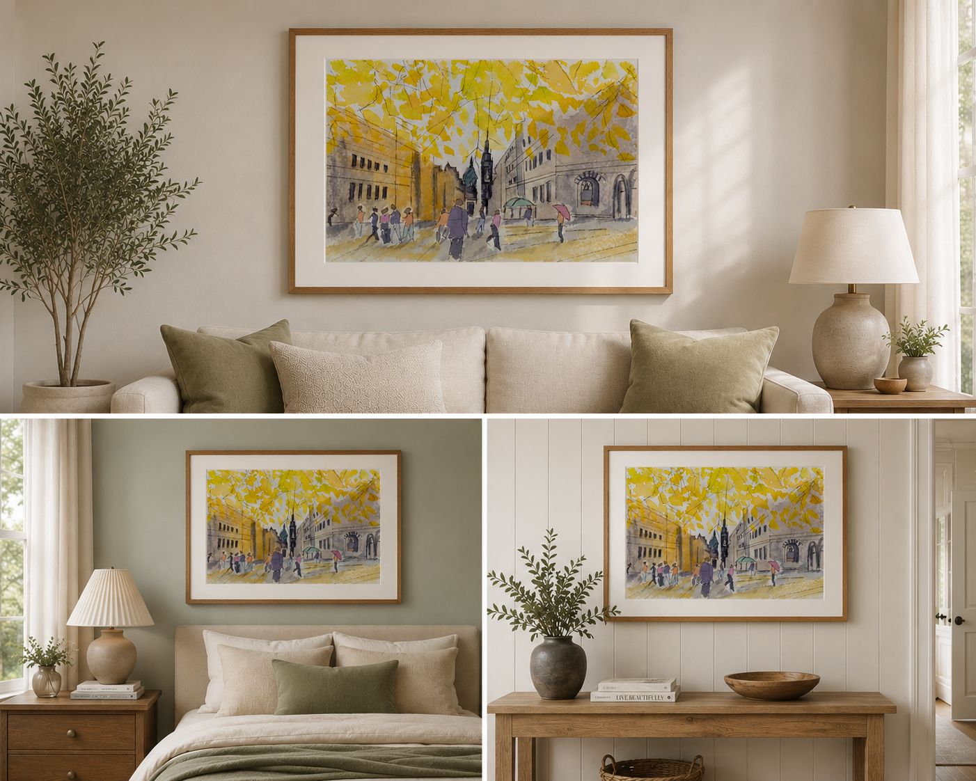 Edinburgh in Gold Fine Art Print - Cityscape Wall Art
