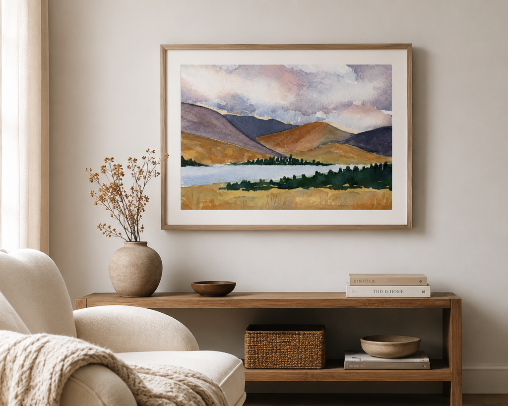 Ochre & Blue Fine Art Print - Landscape Wall Art