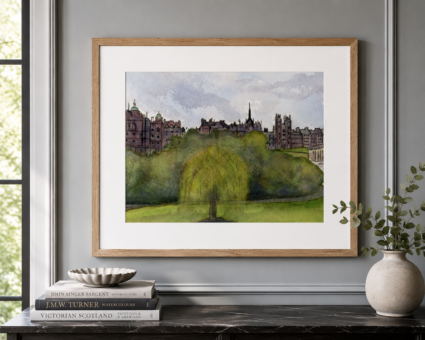 Old Town in Violet Fine Art Print - Landscape Wall Art