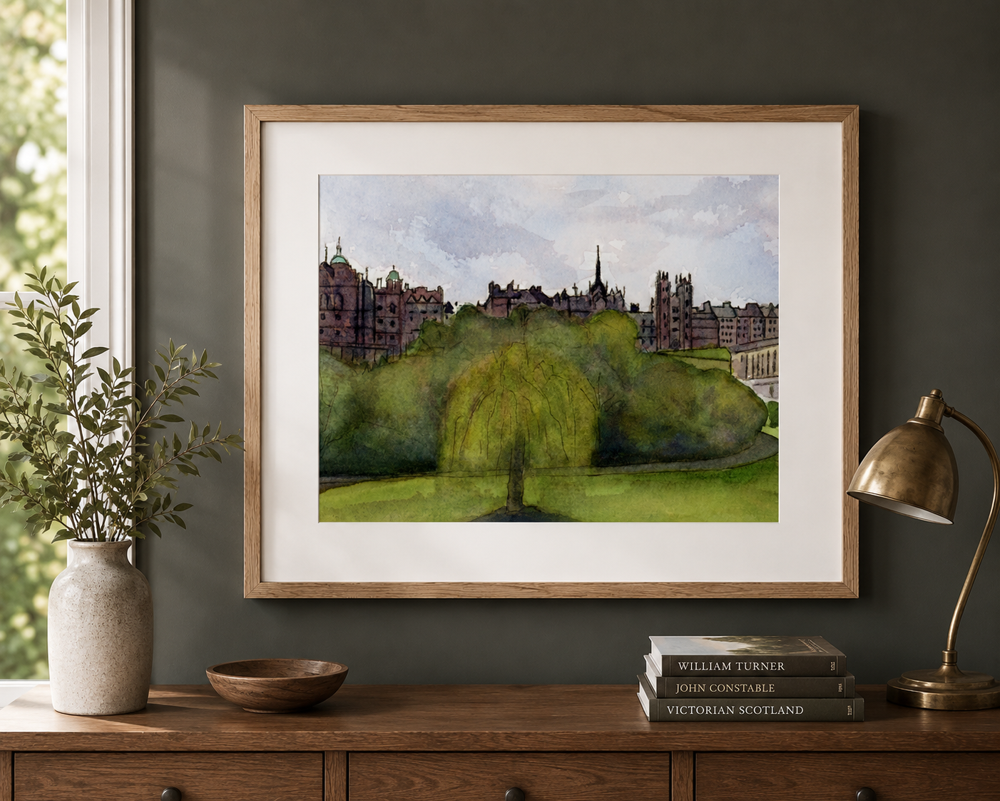 Old Town in Violet Fine Art Print - Landscape Wall Art
