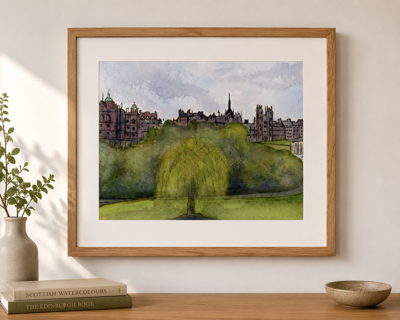 Old Town in Violet Fine Art Print - Landscape Wall Art