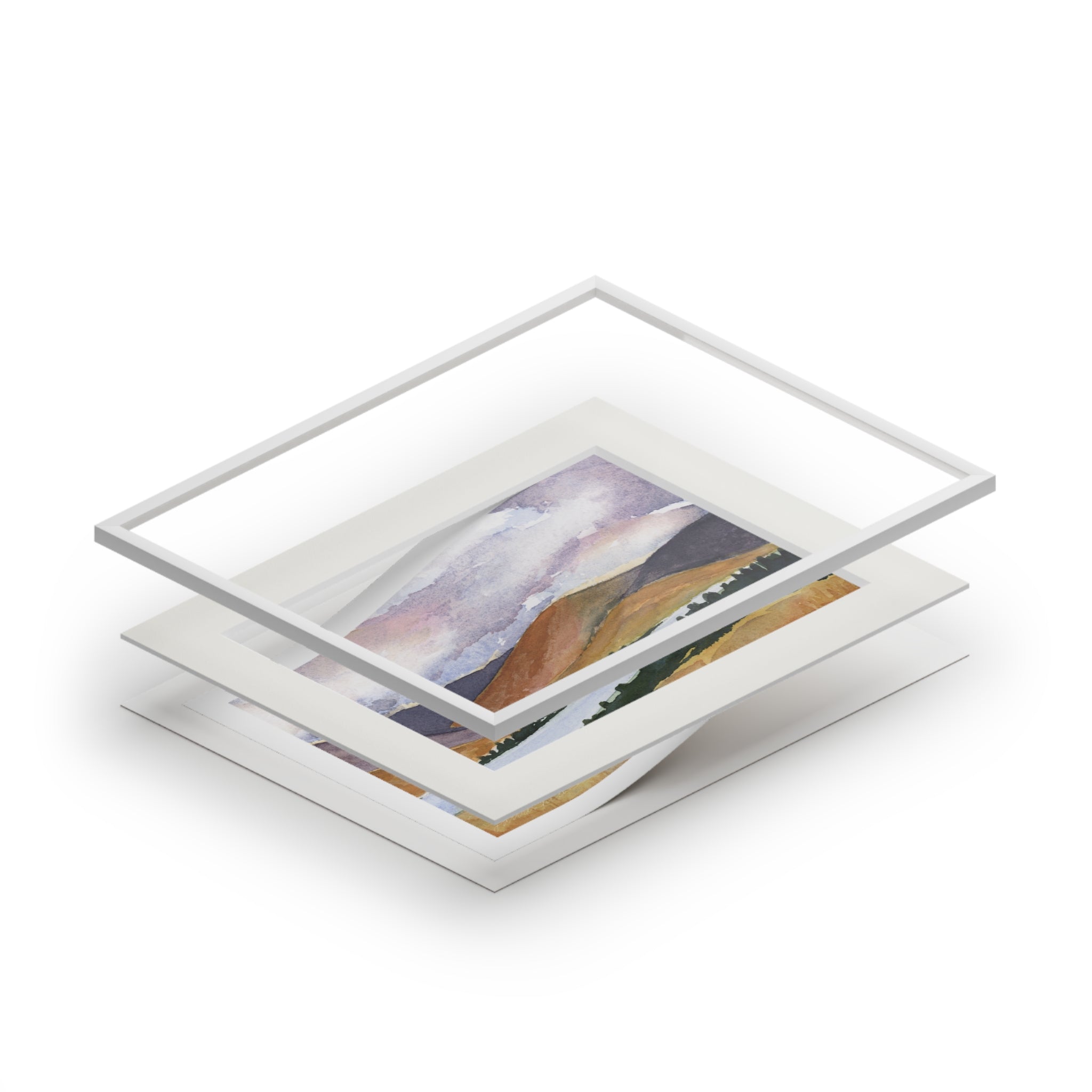 Ochre & Blue Fine Art Print - Landscape Wall Art